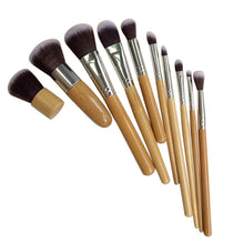 10 PCS Professional Cosmetic Brush Set Bamboo Handle Synthetic Makeup Brushes Kit Make Up Brush Set Tools