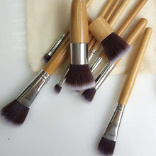 10 PCS Professional Cosmetic Brush Set Bamboo Handle Synthetic Makeup Brushes Kit Make Up Brush Set Tools