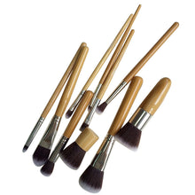 10 PCS Professional Cosmetic Brush Set Bamboo Handle Synthetic Makeup Brushes Kit Make Up Brush Set Tools