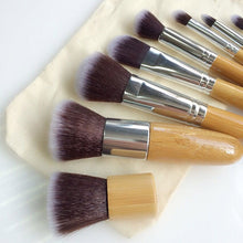 10 PCS Professional Cosmetic Brush Set Bamboo Handle Synthetic Makeup Brushes Kit Make Up Brush Set Tools