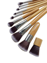 10 PCS Professional Cosmetic Brush Set Bamboo Handle Synthetic Makeup Brushes Kit Make Up Brush Set Tools