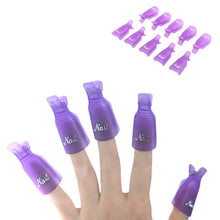 10PC Nail Art Soak Off Cap Clip UV Gel Nail Polish Remover Wrap Tool Purple Plastic
