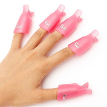 10PCS Nail Art Soak Off Cap Clip UV Gel Polish Remover Wrap Tool Plastic Pink
