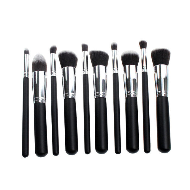 10PCS Synthetic Make Up Brush Set Cosmetics Foundation Blending Blush Eyeliner Face Powder Brush Makeup Brush Kit