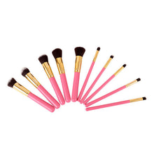 10PCS Synthetic Make Up Brush Set Cosmetics Foundation Blending Blush Eyeliner Face Powder Brush Makeup Brush Kit