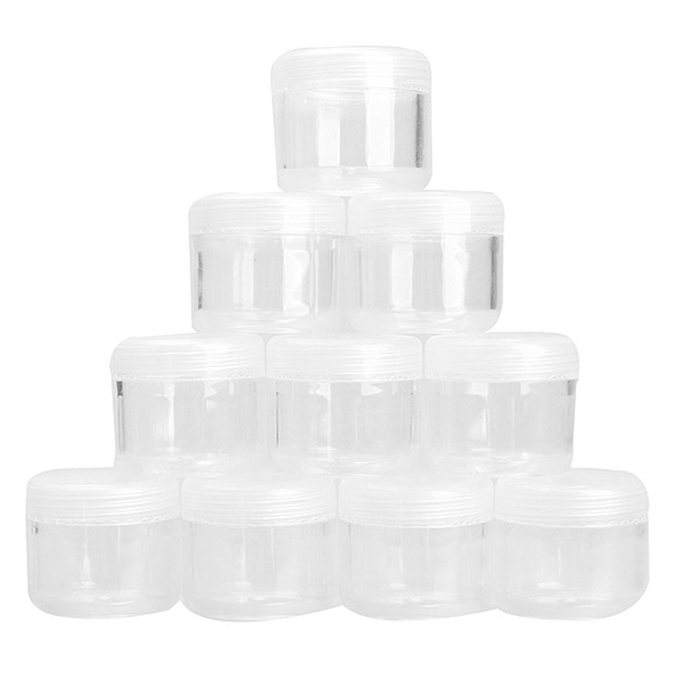 10Pcs 20g Plastic Empty Box Nail Art Cosmetic Bead Storage Case Transparent