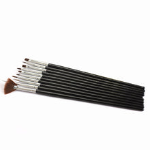10Pcs Black Nail Art Set Drawing Painting Dotting Brush Gel Design Tips