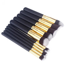 10Pcs Professional Cosmetic Makeup Tool Powder Eyeshadow Blush Brushes Set 2 color