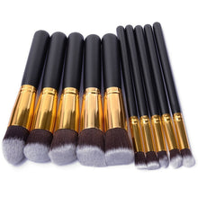 10Pcs Professional Women Cosmetic Brushes Set Powder Eyeshadow Foundation Face Blushes New Makeup Beauty Kits Tools