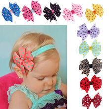 10pcs Dot Elastic Hair Bands Cute Bowknot Hair Elastic Girls Accessories Korean Hair Accesories Elastique Cheveux#121