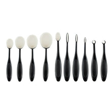 10pcs/set Oval Toothbrush Blend Foundation Powder Makeup Brushes For Cream Fluid Beauty Kit Tools