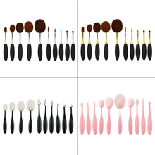 10pcs/set Oval Toothbrush Blend Foundation Powder Makeup Brushes For Cream Fluid Beauty Kit Tools