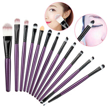 12 Pcs Eyeshadow Eyeliner Brush Blending Pencil Foundation Eye Shadow Makeup Brushes