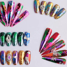 12 Rolls Mix Color Nail Art Transfer Foils Set Dazzle Colour Sticker & UV Topcoat Top Coat Seal Glue