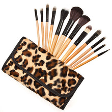 12pcs Professional Brush Eyeshadow Eyebrow Cosmetic Tool Brushes Leopard Powder Concealer Fashion Beauty Makeup Tools
