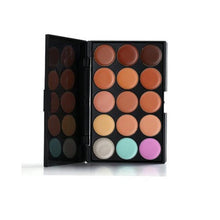 15.2 * 10 * 1cm/6 * 3.9 * 0.4in Hot Sale 15 color Concealer+1 x Sponge Puff+ 4x Makeup Brush+ 1x Face Puff pincel oval Anne