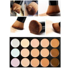 15 Colors Makeup Concealer Contour Palette + Water Sponge Puff + Makeup Brush Add fresh color to your face 2017 Anne