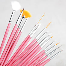 15pcs Drawing Nail Tips Set Nail Art Tips Gel Painting Pen Polish Brushes