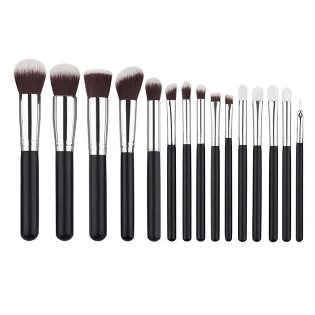 15pcs Makeup Brushes Powder Foundation Eyeshadow Concealer Eyeliner Lip Brush Tool Premium Kit Set