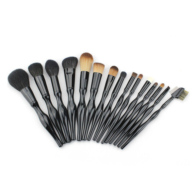 15pcs New Fashion Professional Curves Makeup Brushes Set Foundation Blusher Powder Eyeliner Brush