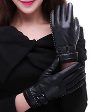 1Pair 2016 Elegant Gloves Womens Screen PU Leather Gloves For Winter Warm Gloves Mitten Women Gloves Female
