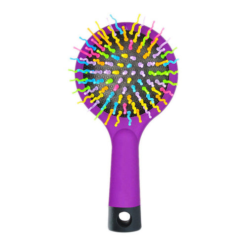 1 Piece Hot Selling Rainbow Volume Anti-static Magic Hair Curl Straight Massage Comb Brush Styling Tools With Mirror