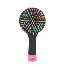 1 Piece Hot Selling Rainbow Volume Anti-static Magic Hair Curl Straight Massage Comb Brush Styling Tools With Mirror