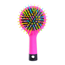 1 Piece Hot Selling Rainbow Volume Anti-static Magic Hair Curl Straight Massage Comb Brush Styling Tools With Mirror