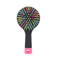 1 Piece Hot Selling Rainbow Volume Anti-static Magic Hair Curl Straight Massage Comb Brush Styling Tools With Mirror