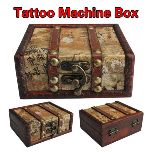 1 x Portable Tattoo Machine Case Classic Wooden Traveling Carry Box