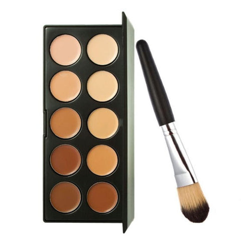 10 Colors Concealer + 1 PCS Makeup Brush The brushes are soft and silky to the touch suitable for all skin types Anne