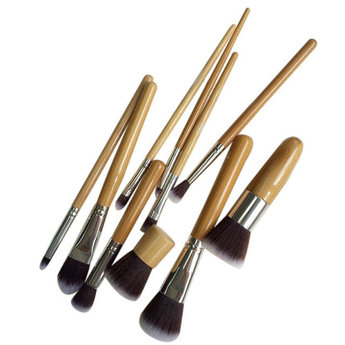 10 PCS Professional Cosmetic Brush Set Bamboo Handle Synthetic Makeup Brushes Kit Make Up Brush Set Tools