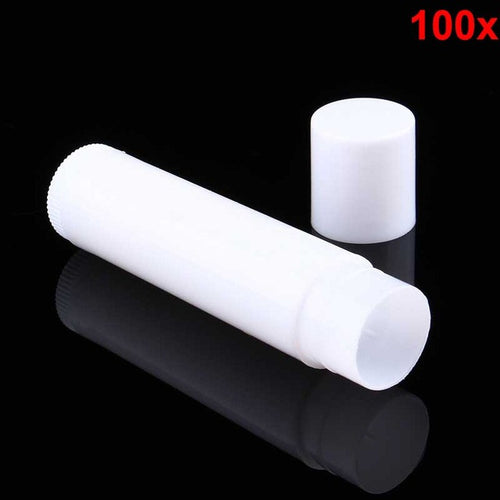 100PCS Cosmetic DIY Empty Chapstick Lip Gloss Lipstick Balm Tube with Caps Container Lip