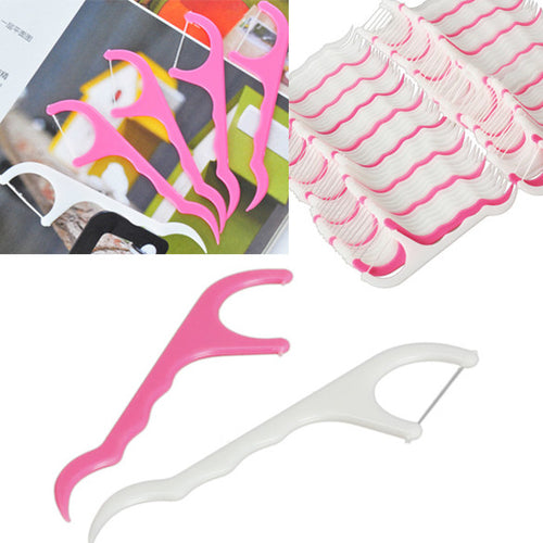100pcs Dental Floss Interdental Brush Teeth Stick Toothpicks Floss Pick Plastic Tooth Picks