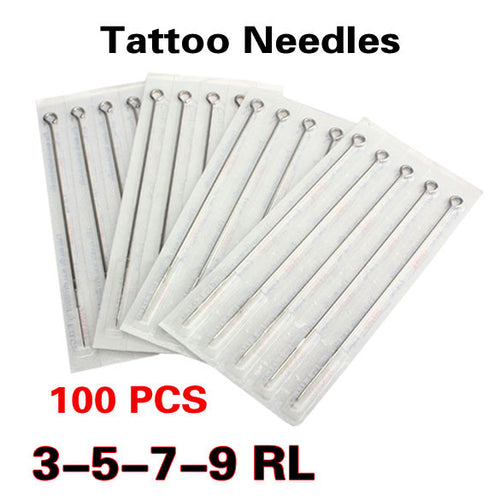 100pcs Disposable Mix Size Tattoo Needles Tip Liner 3RL 5RL 7RL 9RL