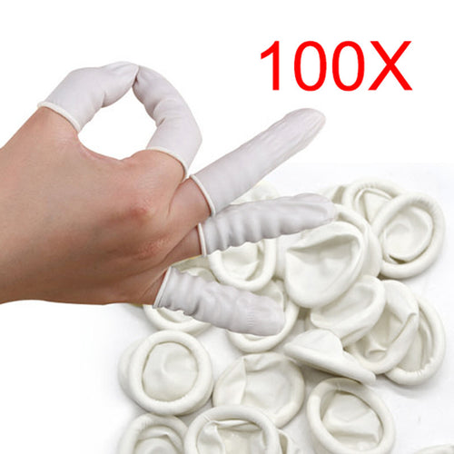 100pcs Finger Cots Nail Art Latex Fingertips Protective Small Rubber Gloves Practical Disposable Anti Static