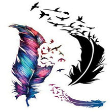 105*60mm fresh Waterproof Colorful Removable Temporary Tattoo DIY 3D Feather Sticker tatuajes temporales a prueba de agua Anne