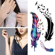 105*60mm fresh Waterproof Colorful Removable Temporary Tattoo DIY 3D Feather Sticker tatuajes temporales a prueba de agua Anne