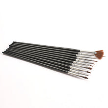 10Pcs Black Nail Art Set Drawing Painting Dotting Brush Gel Design Tips