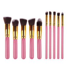 10Pcs Professional Women Cosmetic Brushes Set Powder Eyeshadow Foundation Face Blushes New Makeup Beauty Kits Tools