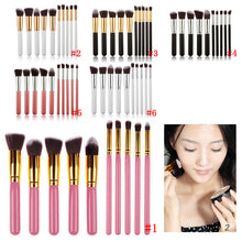 10Pcs Professional Women Cosmetic Brushes Set Powder Eyeshadow Foundation Face Blushes New Makeup Beauty Kits Tools