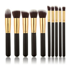 10Pcs Professional Women Cosmetic Brushes Set Powder Eyeshadow Foundation Face Blushes New Makeup Beauty Kits Tools