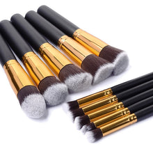 10Pcs Professional Women Cosmetic Brushes Set Powder Eyeshadow Foundation Face Blushes New Makeup Beauty Kits Tools