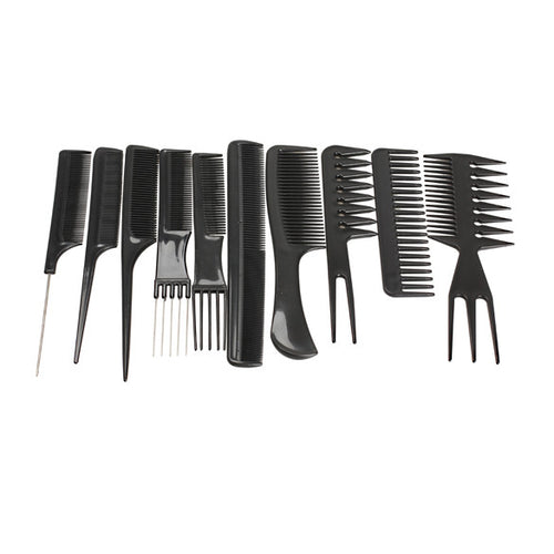 10pcs Comb Make Up Comb Professional Hair Combs Anti-static Hairbrush black