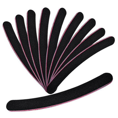 10pcs Professional Nail Files Buffer Buffing Slim Crescent Grit Sandpaper Professional Slim Sandpaper Nail File Anne