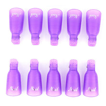 10pcs Wearable Acrylic Nail Clip Nail Polish Removers Plastic Nail Art Soaker Caps Clip UV Gel Tool Resurrection Clip