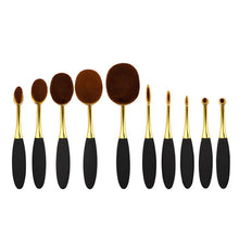 10pcs/set Oval Toothbrush Blend Foundation Powder Makeup Brushes For Cream Fluid Beauty Kit Tools