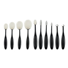 10pcs/set Oval Toothbrush Blend Foundation Powder Makeup Brushes For Cream Fluid Beauty Kit Tools