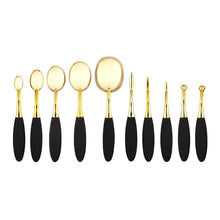 10pcs/set Oval Toothbrush Blend Foundation Powder Makeup Brushes For Cream Fluid Beauty Kit Tools