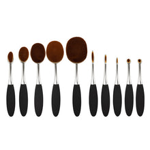 10pcs/set Oval Toothbrush Blend Foundation Powder Makeup Brushes For Cream Fluid Beauty Kit Tools